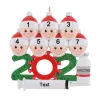 EN STOCK Décoration en gros Détail Polyrésine 2021 Famille de 2 Ornements d'arbre de Noël de quarantaine personnalisés Décoration Souvenir de Noël Souvenir