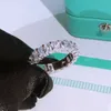 Luksurys desingers pierścień simples projekt sens sensling srebrny pierścień Klasyczne sześcioklasowe diamentowe rng proste pierścienie Pierścień urodzinowy dobry