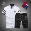 Erkek Polos Yaz Polo Gömlek Erkekler Kısa Kol Polo Şortu Erkek Katı Jersey Nefes Alabilir 2pc Top Kısa Set Fitness Sportsuits Set Erkekler 220902