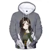 Herr hoodies mode klassiska vtuber shirayuki tomoe 3d tryck pojkar/flickor faller sportkläder kvinnor/män huven kawaii barn tröjor