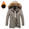 Mens Down Parkas Winter Jacket Men Parkas Velvet Warm Coats Outdoor Fashion Hooded Fur Collar Windbreaker Men Midlong Cotton Padded Outerwear 220902