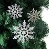 Kerstdecoraties 1 Pack Diy Plastic White Fake Snowflakes voor Home Party Year Xmas Tree Hangers Ornamenten Window Decoratie