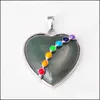 Pendentif Colliers 7 Chakra Femme Pendentif Cristal Coeur Forme Pierre Naturelle Cou Ornement Guérison Aura Amour Charme Bk Juif Dhseller2010 Dh6Sl