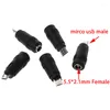 Acessórios de iluminação 5.5 2.1 fêmea para micro USB macho macho 5pin DC Power Cailter Adapter Connector para laptop/tablet