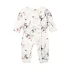 Barboteuses Citgeett printemps automne né bébé fille coton fleur imprimé volants barboteuse combinaison manches longues tenue automne ensemble 220905