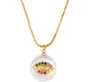 Colliers de bijoux Pendants Eyes Blanc Eyes Palme de vie Collier Zirconi Jewelry Cumbic Crystal Cz Fashion Charm SJ54