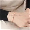 Charm-Armbänder New Fahion Roségold überzogene einreihige Kubikzirkonia-Charme-Armreif-Armbänder Cz-Kristall Bling verstellbares C Bdejewelry Dhxfy