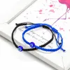 Goedkope accessoires charme s mode sieraden veerbanden gelukkige touw gevlochten armband blauwe zwarte kleur keten verstelbare kwaadaardige oogarmband fo ...