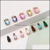 Charms ankomst Colorf K9 Crystal Glass Pendant för halsband örhänge Fashion Waterdrop Square Transparent Copper Charm Diy Carshop2006 DHO3X