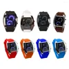 Wristwatches Men Military LED Backlight Digital Quartz Wristwatch Sports Watch Rubber Band Adjustable Brightness FS99