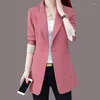 Damespakken 2022 Mode Lente Herfst Casual Jasje Effen Kleur Kantoor Blazers Vrouwen Kleine Blazer Slanke Tops