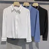 Camisas de vestimenta para hombres Negocios bordados para hombres Versi￳n coreana Versi￳n coreana Slim Slim Slim Slim Free planchado gratis