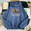 Men's Hoodies Sweatshirts Men's Hoodies Mens Lazy Raccoon Printing Half Angry Tired Streetwear Pullovers Male Autumn And Winter Oversized Hooded Sweatshirt Z230727