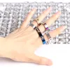 50 st/lot mode ihåliga ringar i rostfritt stål par mix stil färgglada smycken för kvinnor män ingen blekna Party gåva partihandel