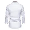 Camisas casuales para hombres PARKLEES Camisas formales de patchwork a cuadros de otoño para hombres Camisa blanca con botones de manga larga delgada Vestido de oficina de negocios Camisas 220905