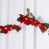 زخرفة الحفل 2M 10 LEDS عيد الميلاد poinsettia زهور الأضواء الأضواء المتوهجة مع التوت الأحمر الاصطناعي هولي أوراق ديكور DHL