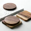 Table Mats 1Pc Wood Square Round Mug Coasters Coffee Tea Cup Mat Pad Wooden Drink Placemats Accessories