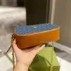 Denim Pikowanie Torby na aparat Łańcuchy Torby Crossbody Torebki damskie Torebka Unisex Patchwork Skórzany zamek błyskawiczny Sprzęt Kieszeń o dużej pojemności Moda List Mężczyźni Portmonetka