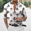 Erkekler Sıradan Gömlek Erkekler 3D Baskılı Noel Gömlek Partisi ve Tatil Uzun Kollu Büyük Boyutlu T-Shirt Harajuku Giyim 2022