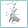 Chokers Unisex Edelstahl Halskette Mode Niedlicher Hundeanhänger für Frauen und Männer Charm Pet Long Drop Lieferung 2021 Jewe Carshop2006 DHNLD