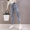 Jean pour femmes hautes femme plus taille pantalon de jean de style de rue de la rue