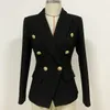 Women's Suits Blazers HIGH STREET Classic Baroque Designer Blazer Jacket Women's Metal Lion Buttons Double Breasted Textured Blazer Mint Green 220905