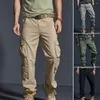 Pantalons pour hommes Bouton de couleur unie pour le travail Hommes Grande taille Poches lâches Plusieurs Style japonais Zip Cargo Working