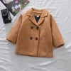 1-7 anos infantil casaco de l￣ Baby Turndown Collar Jacket Warm Girls Meninas Longo sobre Concurso Spring Kids Casual Outwear 20220905 E3