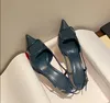 2022 Frauen speicherte Sandalen Metallknopf echtes Leder 6 cm 8 cm 10 cm dünne Hochheel -Frauenhochzeitschuhe große Größe 44
