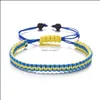 Braccialetti con ciondoli Fascino Giallo Blu Ucraina Braccialetti per donna Uomo Fatto a mano Bandiera ucraina Colore Bracciale con cordino intrecciato Nuovo design Colpo di stato Dh329