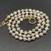 Кокер оптом подлинный пресный жемчужный ожерелье 4 мм белые шарики Circle Clasp 10 Pcs