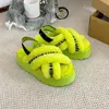 Designer Slippers Disco Cross Slides Women Furry Slippers Cotton Sandals Australia Fuzzy Fluffita Winter Fluff Platform Sandal With box