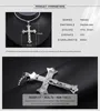 Hängselhalsband Herrarna Personliga stora Jesus på Cross Pendants halsband i rostfritt stål - Silverguld