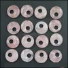 Charms 18mm de 18 mm de pedra natural de cristal de cravo gogo de donut rosa quartzo pingente de segurança miçangas para jóias produzindo dhseller2010 dha7l