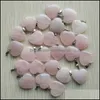 Charmes 20 mm assortis coeur pierre naturelle charmes pendentifs pour collier fabrication de bijoux livraison directe 2021 résultats composants Dhseller2010 Dh8E0