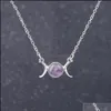 Pendant Necklaces Moon And Sun Necklace S925 Sterling Sier Pendant Forever Love Sparkling Crescent Jewelry Gift For Women Girls Drop Dhssk