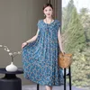 L￤ssige Kleider Sommerkleid Frauen 2022 Loose Vintage Damen Sundresses elegant lang mit Blumenmuster weiblicher Kleidung