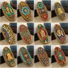 Perlen Nepalese Buddhist handgefertigtes flaches ovales 55x27mm tibetaner Messingmetallton lose Handwerk für Schmuckherstellung DIY -Halskette