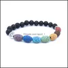 Bedelarmbanden boom van het leven charmes genezing 7 chakra's ovale lava stenen kralen armband etherische oliediffuser armbanden hand strings f dhsu3