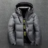 Men's Down Parkas Winter Warm Men Jacket Coat Casual Autumn Stand Collar Puffer Thick Hat White Duck Parka Male With Hood 221007