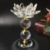 Ljusstakar gnistrande kristallglas lotushållare tealight reflektion feng shui hemfest ornament centrepieces
