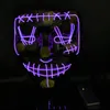 Halloween Maska LED El Wire DJ Party Light Up Glow in Dark Movie Festival Party Cosplay Payday Maski