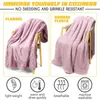 Blankets Double-layer Thicken Warm Flannel Fleece Blanket Travel Patchwork Solid Soft Cozy Fluffy Bedspread Home Bed Sofa Cover