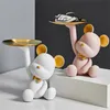 Decorative Objects Figurines Nordic Bear Storage Tray Creative Ornaments Living Room Porch Desk Home Resin Decoration Keys Candy Decor 220902