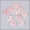 Charms 18mm Cristais de pedra natural Gogo Donut Charms Rose Quartz Pingents Minchas para jóias Fazendo Droga por atacado Delive DhSeller2010 DHXAK