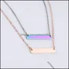 Pendant Necklaces New Blank Bar Pendant Necklace For Women Men Stainless Steel Gold Rose Sier Charm Jewelry Buyer Own Eng Carshop2006 Dh3Tq