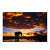Canvas pintando negra África elefante nuvens Posters de arte selvagens e impressões de cuadros imagens de arte de parede para sala de estar decort decort