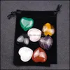 Loose Gemstones Loose Heart Reiki Seven Chakra Healing Natural Stone Tumbled Irregar Polishing Rock Quartz Yoga Energy Bead Decoratio Dhcmh