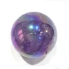 Figuritas decorativas, esfera de amatista de Aura colorida Natural, bolas de cristal, artesanía popular, piedra curativa para decoración del hogar