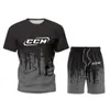 رجال المسارات 2022 Summer Men's Top T-Shirt Suit CCM Logo Fashion Novel Trend Casual All-Match Lacing Shorts